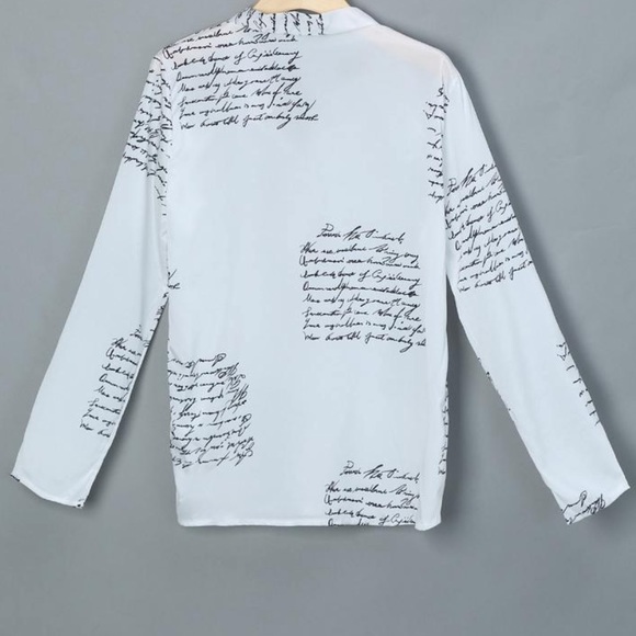 Handwriting Print Casual Shirt - Picture 6 of 12